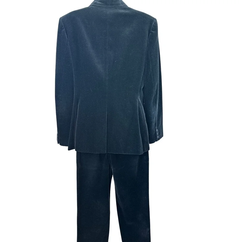 GAP Black Velvet Double Breasted Blazer Pants Suit Set Womens Size 8‎ - Picture 4 of 16